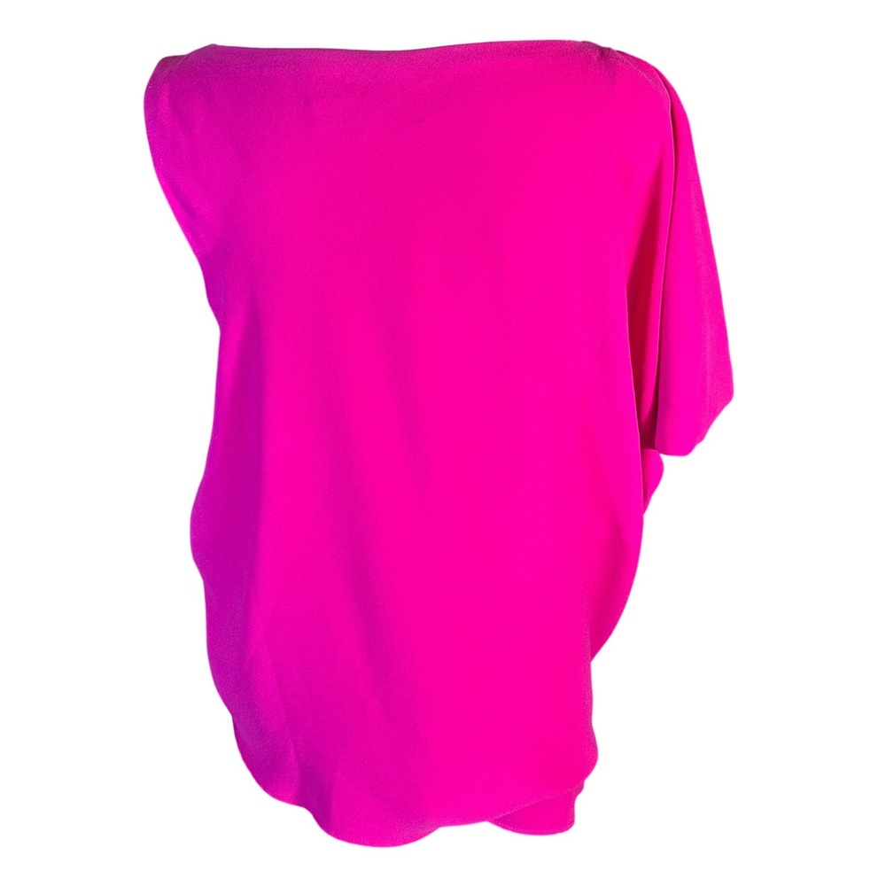 Trina Turk Blouse Womens Size M Pink Asymmetric One Shoulder Draped Top - Picture 3 of 7